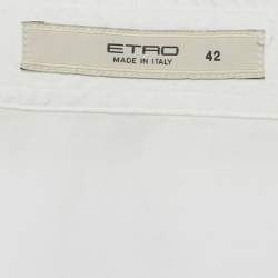 Pre Owned Etro White Cotton Slim Fit Shirt M