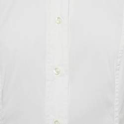 Pre Owned Etro White Cotton Slim Fit Shirt M