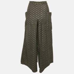 Pre Owned Etro Black Printed Wool Culottes S 
