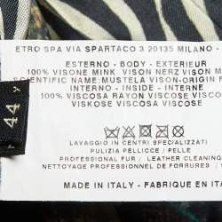 Pre Owned سترة بدون أكمام فرو منك بني إيترو مقاس متوسط (ميديوم)