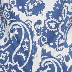 Pre Owned Etro White Paisley Print Cotton Full Sleeve Shirt M 