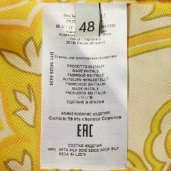 Pre Owned Etro Yellow Paisley Print Silk Full Sleeve Shirt L 