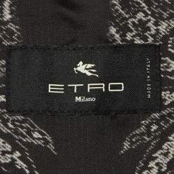 Pre Owned Etro Black Embroidered & Beaded Velvet Vest Jacket L  