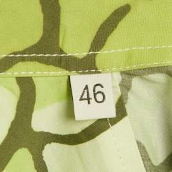 Pre Owned Etro Green Printed Cotton Button Front Oversized Shirt L