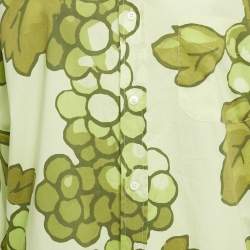 Pre Owned Etro Green Printed Cotton Button Front Oversized Shirt L