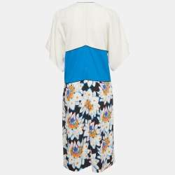 Pre Owned Etro Multicolor Printed Crepe Cut-Out Detail Midi Dress M