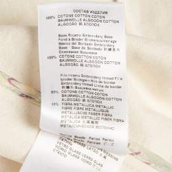 Pre Owned Etro Off-White Herringbone Cotton Patchwork Detail Button Front Jacket S