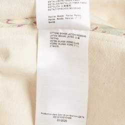 Pre Owned Etro Off-White Herringbone Cotton Patchwork Detail Button Front Jacket S