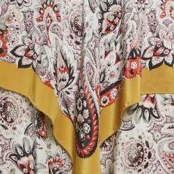 Pre Owned Etro Multicolor Paisley Print Silk Handkerchief Hem Tiered Skirt M  