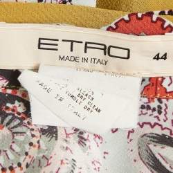 Pre Owned Etro Multicolor Paisley Print Silk Handkerchief Hem Tiered Skirt M  