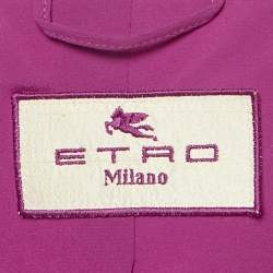 Pre Owned Etro Multicolor Ikat Print Cotton and Silk Open Front Jacket L