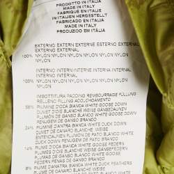 Pre Owned Etro Green Printed Nylon Sleeveless Quilted Down Jacket L