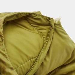 Pre Owned Etro Green Printed Nylon Sleeveless Quilted Down Jacket L