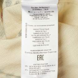 Pre Owned Etro Cream Printed Silk & Cotton Oversized Top S