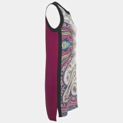 Pre Owned Etro Multicolor Paisley Print Crepe Sleeveless Midi Dress M