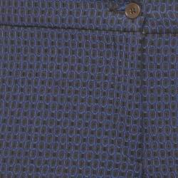Pre Owned Etro Blue Jacquard Skinny Trousers M
