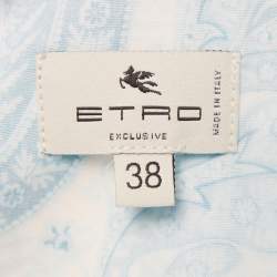 Pre Owned Etro Blue Paisley Print Cotton Shirt S