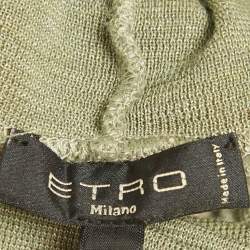 Pre Owned Etro Green Paisley Print Jersey Pullover M