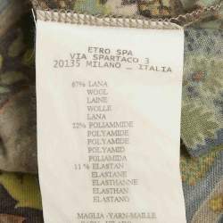 Pre Owned Etro Green Paisley Print Jersey Pullover M