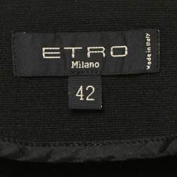 Pre Owned Etro Black Printed Jersey Mini Dress M