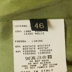 Pre Owned Etro Green Embroidered Wool Single Breasted Blazer L