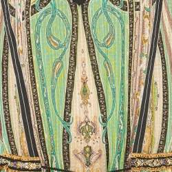 Pre Owned Etro Multicolor Paisley Print Tassel Detail Maxi Dress L 
