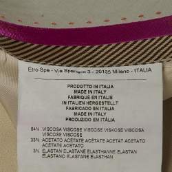 Pre Owned Etro Beige Crepe Formal Trousers L 