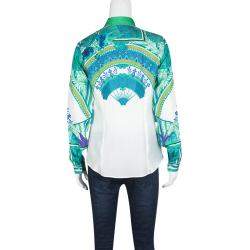 Etro Multicolor Printed Silk Long Sleeve Button Front Shirt S