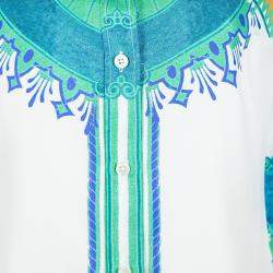 Etro Multicolor Printed Silk Long Sleeve Button Front Shirt S