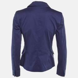 Pre Owned Etro Blue Cotton Single Breasted Blazer S