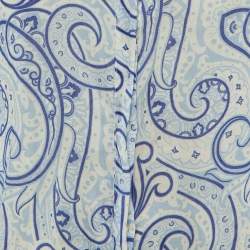 Pre Owned Etro Blue Paisley Print Ramie Button Front Shirt S 