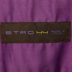Pre Owned Etro Purple Striped Paisley Print Cotton Shirt M