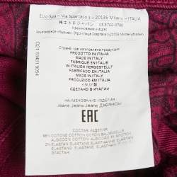Pre Owned Etro Burgundy Floral Print Denim Jeans M/Waist 29"