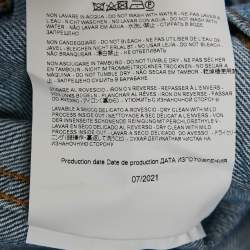 Pre Owned Etro Blue Floral Pattern Denim Jacket M