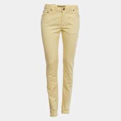 Pre Owned Etro Yellow Cotton Skinny Jeans M/Waist 29"