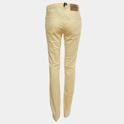 Pre Owned Etro Yellow Cotton Skinny Jeans M/Waist 29"