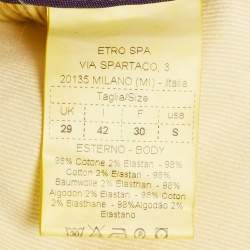 Pre Owned Etro Yellow Cotton Skinny Jeans M/Waist 29"