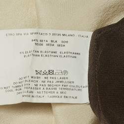 Pre Owned Etro Cream Colorblock Silk Crepe Paneled Shirt M
