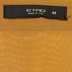 Pre Owned Etro Cream Colorblock Silk Crepe Paneled Shirt M