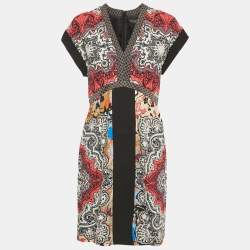 Pre Owned Etro Multicolor Paisley Print Silk Mini Dress M