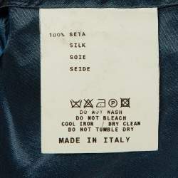 Pre Owned Etro Teal Blue Silk Button Front Shirt L