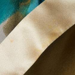 مملوكة مسبقًا Etro Multicolor Printed Silk Plunge Neck Top M