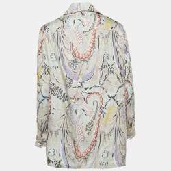 Pre Owned Etro Blue Paisley Print Silk Long Sleeve Shirt S