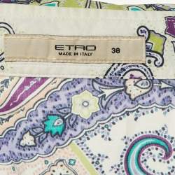 Pre Owned Etro Green Paisley Print Cotton Long Sleeve Shirt S