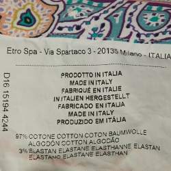 Pre Owned Etro Green Paisley Print Cotton Long Sleeve Shirt S