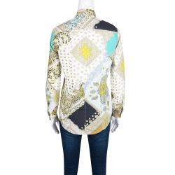 مملوكة مسبقًا قميص إيترو أكمام طويلة قطن طباعة بيزلي متعدد الألوان S