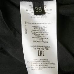 Pre Owned بلوزة إيترو سوداء قطن وحرير بكشكشة مقاس صغير (سمول)