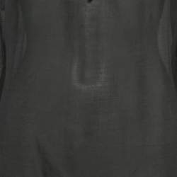 Pre Owned بلوزة إيترو سوداء قطن وحرير بكشكشة مقاس صغير (سمول)