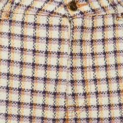 مملوكة مسبقًا بنطلون إيترو تويد واسع الأرجل بتصميم مربعات باللون الأبيض مقاس متوسط (ميديوم)