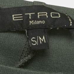 Pre Owned بنطلون إيترو دانتيل وتريكو أخضر مقاس صغير/متوسط